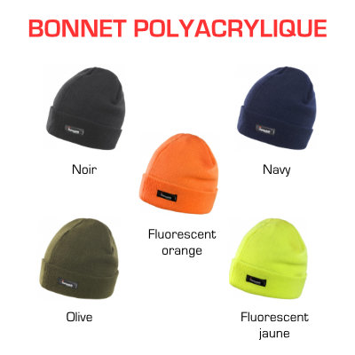 bonnet polyacrylique nuancier