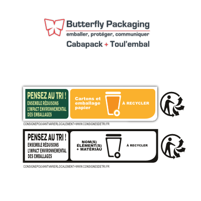 Panneau Recyclage Cartons - Signalisation de Recyclage / Ecologie